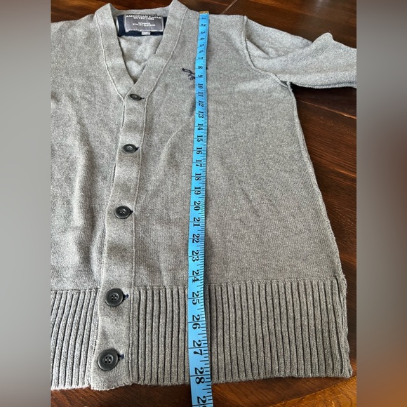 American Eagle Cardigan Sweater Mens L Vintage Fit V-Neck Grandpa Wool Blend - Picture 10 of 12